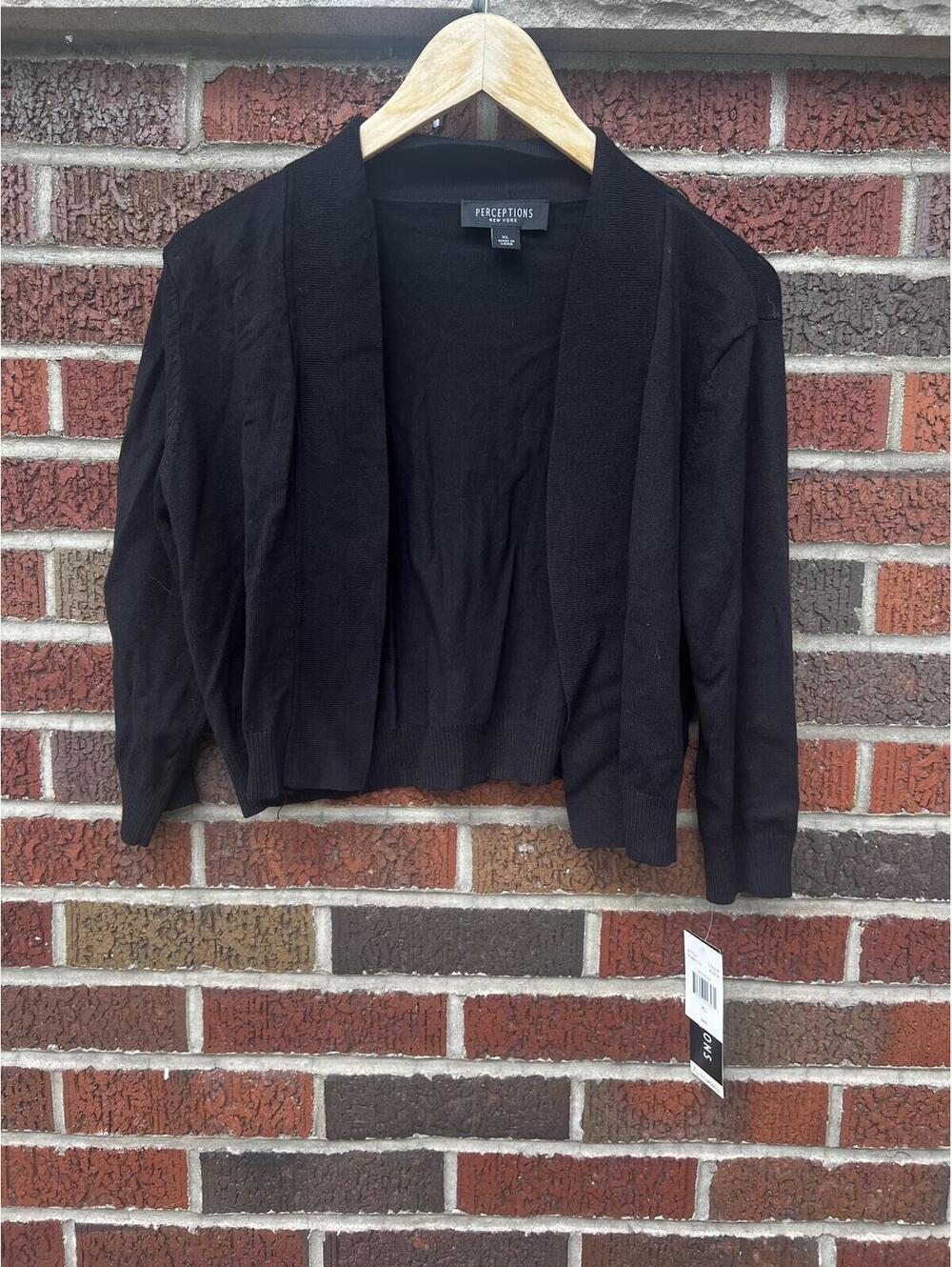 Perceptions Black Sweater Cardigan